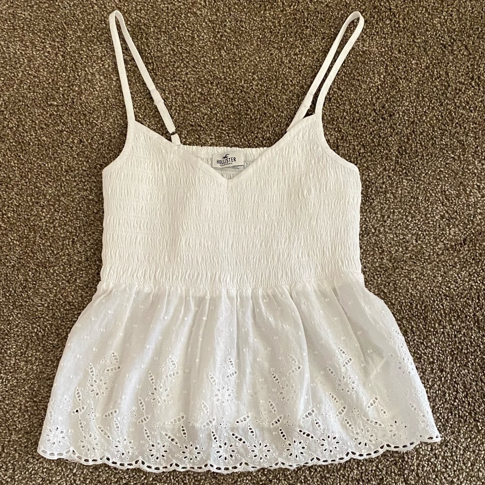 Hollister eyelet smocked tank top